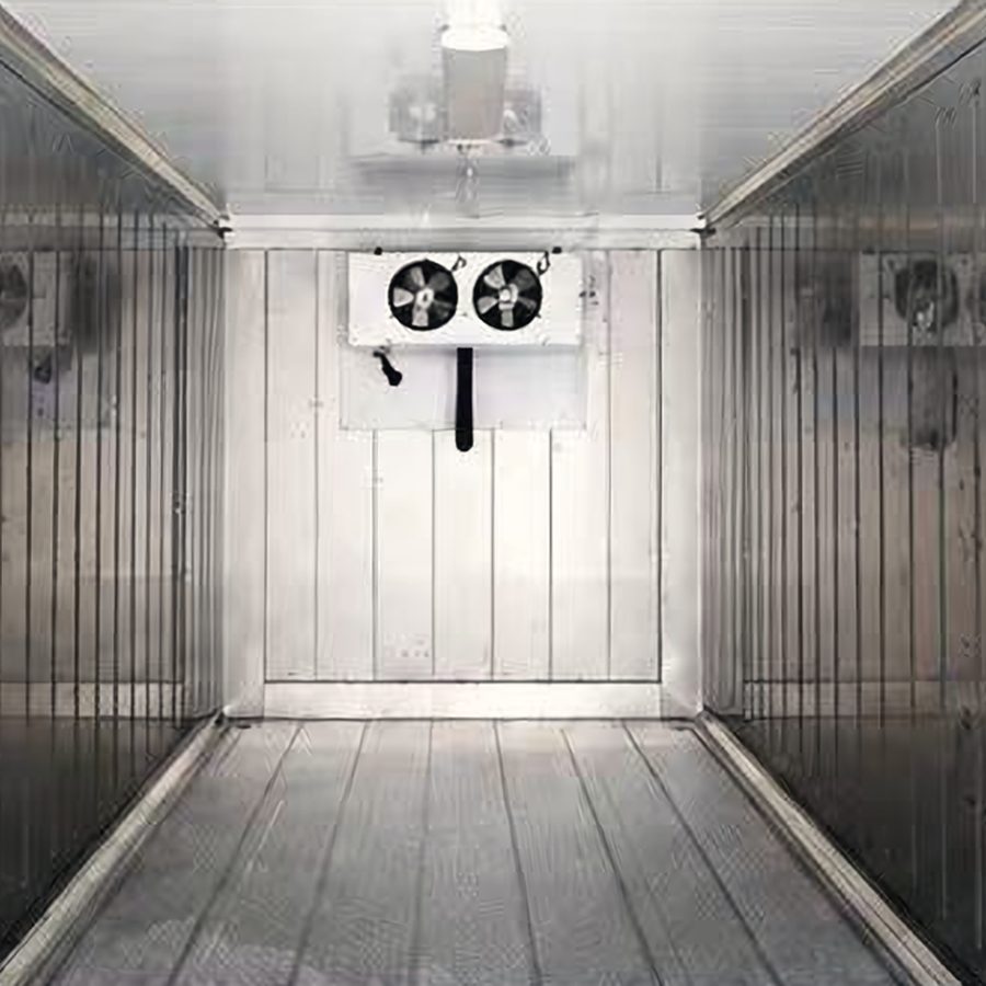 Stainless freezer container interior