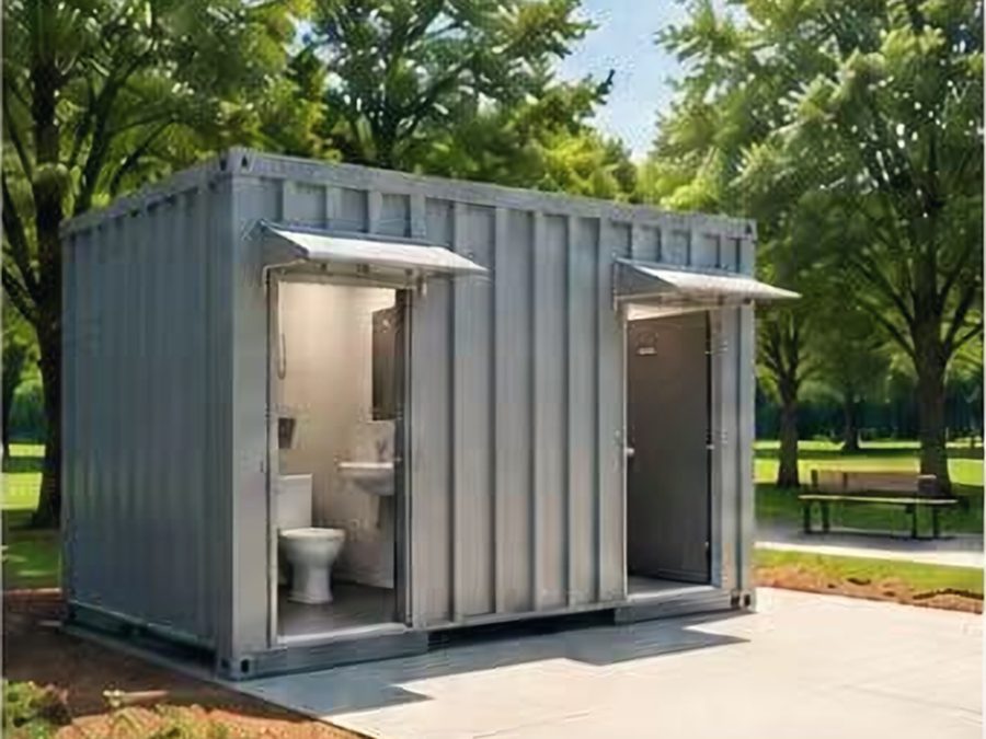 Durable modules for parks, worksites, events and commercial sites, including accessible layouts.